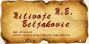 Milivoje Beljaković vizit kartica